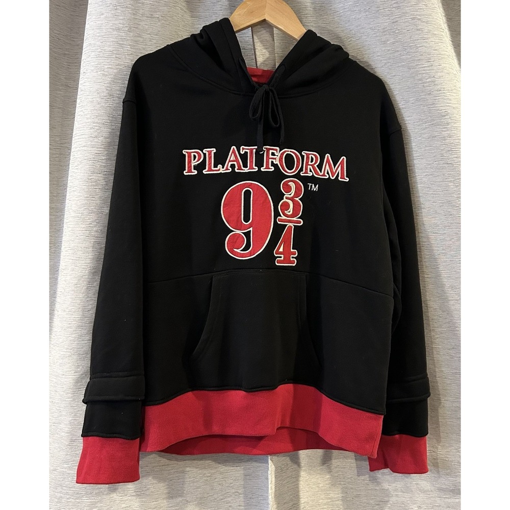 Wizarding World Of Harry Potter Hoodie Mens Large Black Platform 9 3/4 Hogwarts